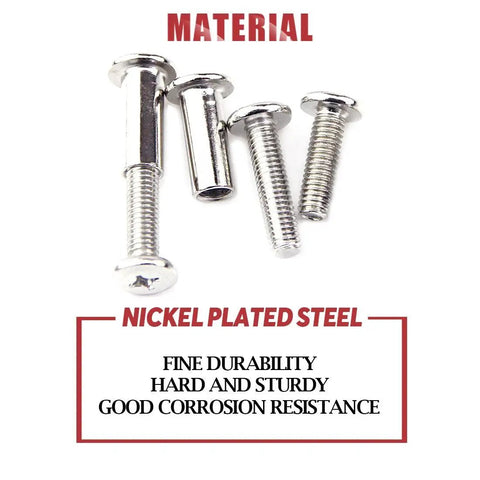 Phillips Countersunk M6 Screws Set 20, 30, 40, 50, 60, 70, 80mm Assorted Bolts Nickel Plated Steel Material