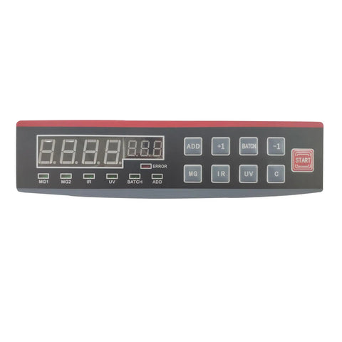 Control panel of High Speed Money Counter Bill Counter With UV And Magnetic Counterfeit Detection, digital display and buttons visible