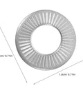 40 Pcs Belleville Washers M6 Stainless Steel Conical Spring Washers With Knurled Serrated Anti Slip Design For Heavy Duty Automotive And Industrial Use, 1.8 cm