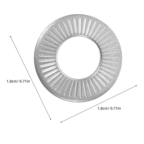 40 Pcs Belleville Washers M6 Stainless Steel Conical Spring Washers With Knurled Serrated Anti Slip Design For Heavy Duty Automotive And Industrial Use, 1.8 cm