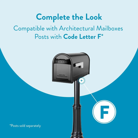 Postmount Mailbox Black Medium Outdoor Box Built Tough For Rain Snow Or Sun Galvanized Steel Construction Rust Resistant Finish