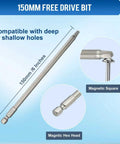 150mm drive bit for Heavy Duty Pocket Hole Screws 1 Inch Set, Size 8 x 1 In, 550 Pcs Wood Screws, magnetic square and hex head
