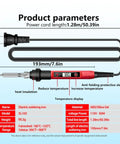 Handy Electric Soldering Iron Kit With Testing Tool Storage Bag Perfect For Appliance Repair And Circuit Boards Portable US Plug features temperature display and cord length.