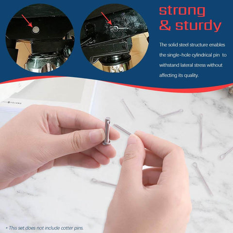 Hands holding a pin from Stainless Steel Clevis Pins Kit 44Pcs 12 Sizes 304 Grade Assortment Go-To For M3 M4 M5 Fasteners Link And Hinge Pins