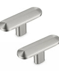 10 Pack 2 Inch Slick Satin Nickel T Bar Cabinet Knobs And Drawer Pulls Single Hole Solid Zinc Alloy Handles For Kitchen Bath Cupboard Dresser And Closet Rust Resistant Easy To Install