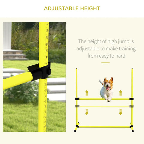 Four Piece Adjustable Dog Agility Jump Set Training Kit with Portable Carry Bag For All Sizes Easy Height Adjustments