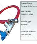 Beefed-Up 1500W Grain Auger With 6m Hose Portable Industrial Screw Conveyor for farms and construction sites, red hose detailing
