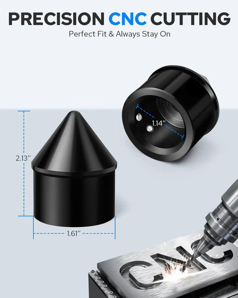 Harley Front Axle Nut Covers CNC Aluminum Axle Caps showing size dimensions and precision CNC cutting detail