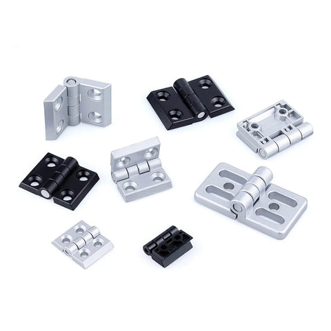 Heavy Duty Ball Bearing Door Hinges For Aluminum Profiles 2020 3030 4040 Black Stainless Steel Construction Quiet Close With Two Ball Bearings
