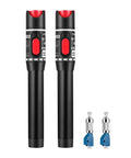 Pro Grade Visual Fault Locator Fiber Optic Tester with 2 PCs singlemode adapters, FC male to LC female VFL pen tools displayed.
