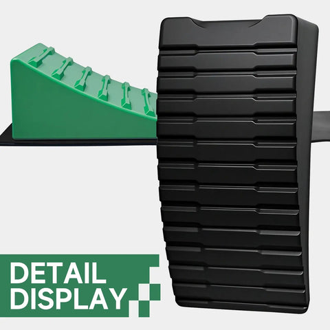 Bulletproof 2 Pack Rv Leveling Blocks With Triple Grip Non Slip Base Heavy Duty Polypropylene shown in detail display.