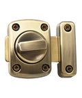 Tough As Nails Zinc Alloy Reversible Door Latch With Push Pull Bolt Lock in brass finish, designed for secure bathroom and gate access.