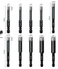 Dry Diamond Drill Bit Set 10 Pack Pro Grade For Tile Ceramic Marble Granite Glass Brick Stone With One Quarter Inch Hex Shank Includes 6mm 8mm 10mm And 12mm Bits For Fast Clean Dry Drilling In Home Renovations.