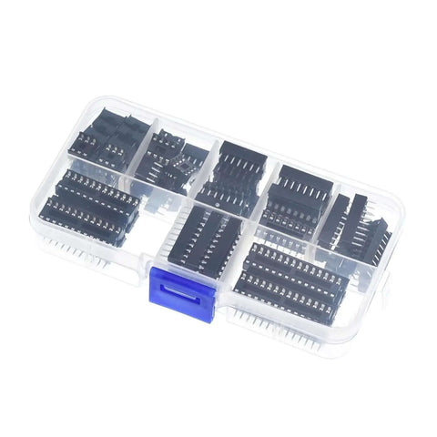 Kick It Up A Notch With This Awesome 66 Pc Dip Ic Socket Kit For All Your Electronics Projects! Features Solder Type Adaptors In 6, 8, 14, 16, 18, 20, 24 And 28 Pin Sizes For PCB use