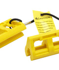 Outboard Hydraulic Steering Lock For Trailering, No Brainer Clip On Pressure Relief For Steering Cylinders, yellow rubber clips