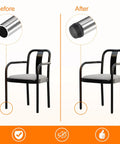 Before and after of chair using Four Pack Round Tube Leveling Feet Inserts With M6 Thread For 16mm Tube End Caps Plugs Adjustable Height 10 To 14mm Black Plastic Furniture Feet Great For Chairs Tables Desks And Other Furniture Projects