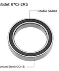Top Shelf Heavy Duty 6702 2RS Deep Groove Ball Bearings 15Mm By 21Mm By 4Mm Double Sealed Chromium Steel with GCr15 material.