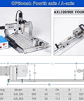 6040 CNC Router With 1.5KW Spindle And Linear Guide For Ultra Precise Engraving Milling And Carving USB Port 110V Or 220V displayed with optional fourth axis.