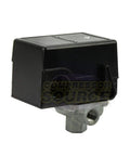 Four Port 95-125 Psi Air Compressor Pressure Switch With Unloader Valve And Manual On Off Lever, front view