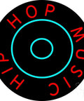 Hip Hop Karaoke LED Neon Sign 18 By 18 Inches Black Square Cut Backing With Dimmer Indoor Light