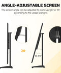 Side view of Top Notch 37 Inch Black Digital Signage Display illustrating adjustable screen angles for versatile use.