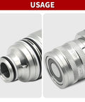 Close-up of Female Hydraulic Quick Connect Coupler Replacement For SVL75 SVL75-2 with hardened steel and anticorrosive plating.