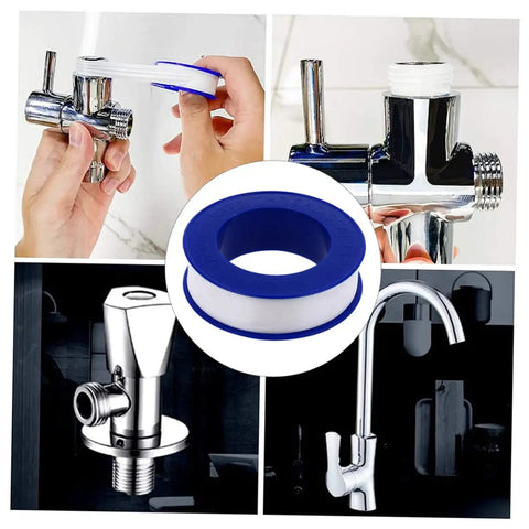 High Temp PTFE Plumbing Tape Sealant For Outdoor Use All Weather Acid And Alkali Resistant Plumber Tape applied to faucet fittings