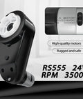Two Pack 24V RS555 High Torque Gearbox Kit For Power Wheels Ride On Cars, 35000 RPM High Speed Steel Gears