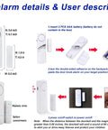 Personal Security Window And Door Alarm Bell Wireless Sensor System Pack Of 10 installation guide with measurements