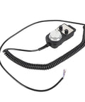 5V Cnc 4 Axis Electronic Handwheel With Manual Pulse Generator and Multiplier Switch on a black coiled cord for precision tool jogging.