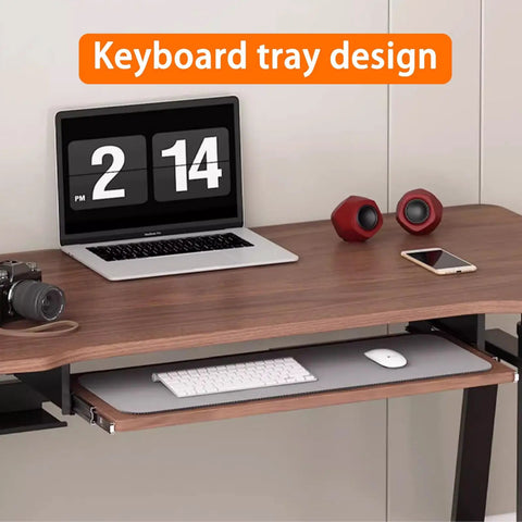 Keyboard tray design for Level Up Your Home Office Game With This Rock Solid 55 Inch Manual Standing Desk.