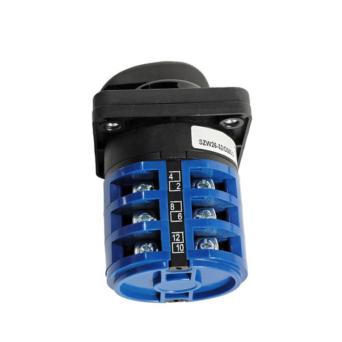 30 Amp Three Power Transfer Switch With Rotary Selector For Shore Power Off Generator Modes Dual Power Source Switch For Safe No Fuss Seamless 120V To 240V Power, blue terminal view