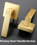 2 Pack Satin Brass Privacy Door Levers With Square Knobs Bed Bath Lockset Gold Finish Universal Handing Keyless Privacy Lever