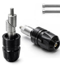 Classic Premium Heavy Duty Motorcycle Handlebar End Weight Sliders In Sleek Black, CNC aluminum, designed for low speed buzz reduction.