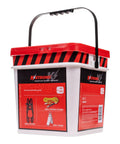 Pro Grade Roofers Kit With 5-Point Adjustable Harness Size L-XL in white bucket with red lid and handle