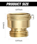 Brass Vacuum Breaker Set 2 Pack Three Quarter Inch GHT Anti Siphon Bib Valve For Outdoor Faucet RV Hose Connection Backflow Preventer