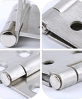 Stainless Steel Folding Table Hinges With Easy Disassemble Design Two Piece Small Silver Folding Supports in close-up view
