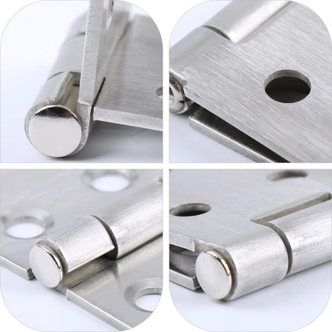 Stainless Steel Folding Table Hinges With Easy Disassemble Design Two Piece Small Silver Folding Supports in close-up view