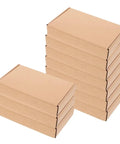 Stack of 10 Pack Paper Mailing Boxes For Shipping Compact Cardboard Mailer Boxes Flat Corrugated Packing For Small Items