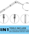 Six Piece Eyeglass Screwdriver Kit 3 In 1 Multifunction Eyeglasses Repair Tool Set With Keychain Case For Tiny Mini Glasses