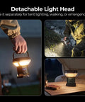 Telescoping Camping Light With 3200 Lumens LED Lantern on table and in hand outdoors