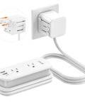 Universal Travel Adapter With 6 Foot Extension Cord, All In One Worldwide Power Adapter For Europe UK US AU, Cruise Ship Must Have