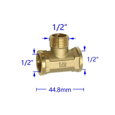Brass Half Inch Garden Hose Tee Connector 3 Way Water Splitter Adapter T Shape Pipe Fitting Pro Grade For Hoses Faucets And Sprinklers Durable Yard Hydration Gear 10 Pack Yellow Silver Finish, 1/2" brass tee