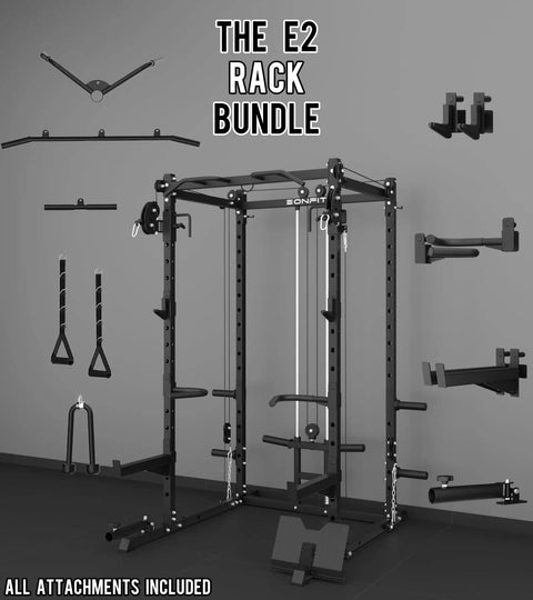 Heavy Duty Power Rack And Cable System For Home Gym Workout Gear Built Damn Tough With all attachments included.
