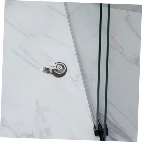 Premium Barn Door Floor Guide Roller Slider Kit With Ridiculously Slick Caster Wheels And Quick Fit Mounting Screws for smooth operation on marble flooring.