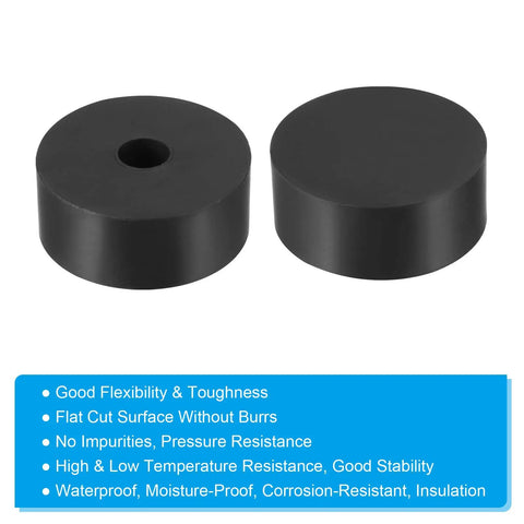 Heavy Duty Rubber Vibration Isolation Washers With Tough Anti Mechanical Damping Feet Pads To Handle Kickback And Stay Rock Solid Black Anti Slip Cushion Boots Eight Pack Rock Steady, showing two circular pads.