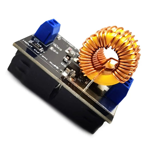 Close-up of Two Pack Mini Low Voltage ZVS Induction Heater Kit for DIY Metal Heating Projects with 5V to 12V DC Input and up to 120W Peak Power