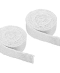 Two white PATIKIL ceramic fiber stove gasket rolls, flat high-temperature seal rope for wood stove doors