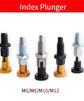 Heavy Duty Stainless Steel Indexing Pins And Self Locking Plungers With Coarse Thread Nuts In M6 M8 M10 M12 Sizes Plus Black Knobs for workshop jigs