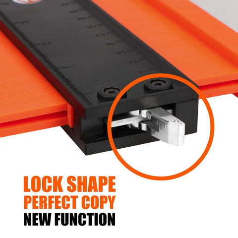 Close-up of the locking mechanism on the Dead Nuts Accurate 10 Inch Contour Gauge Profile Tool for secure shape copying.